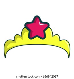 Little princess crown icon. Cartoon illustration of little princess crown vector icon for web design