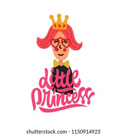 Little princess. Cute lettering vector illustration. Children's print