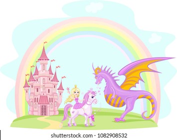 Little princess and dragon