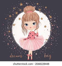 Little Princess Girl Vector Illustration