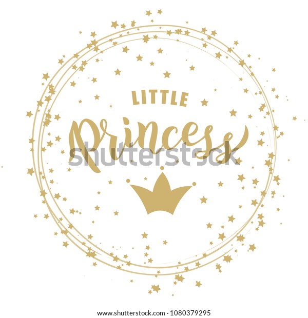 Little Princess Hand Lettering Text Clothes Stock Vector Royalty Free