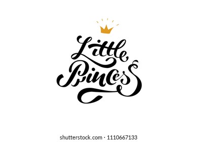 Little princess handwritten text. Vector lettering illustration EPS 10.
