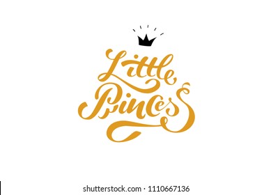 Little princess handwritten text. Vector lettering illustration EPS 10.