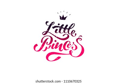 Little princess handwritten text. Vector lettering illustration EPS 10.