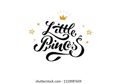 Little princess handwritten text. Vector lettering illustration EPS 10.