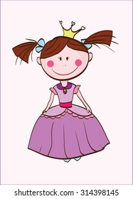 little princess isolated on pink background