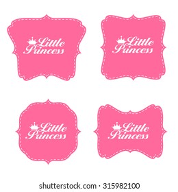 Little Princess Label Set Vector Illustration EPS10
