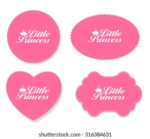 Little Princess Label Set Vector Illustration EPS10
