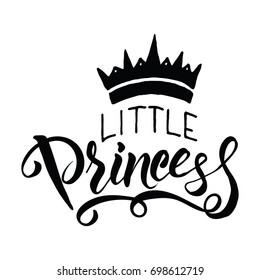 Little Princess lettering design.Feminine calligraphy.Vector illustration for girl clothes,poster,art.