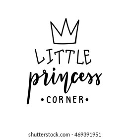 Little princess logo. hand drawn logo, Kids logo template.