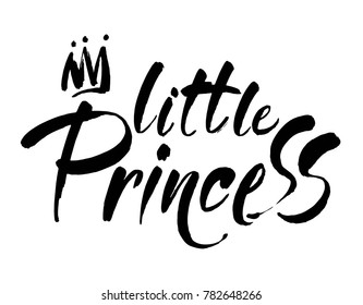 Little princess modern hand lettering. Vector black brush calligraphy quote. Modern calligraphy.