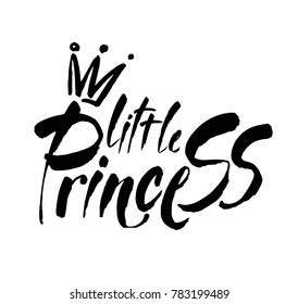 Little princess modern hand lettering. Vector black brush calligraphy quote. Modern calligraphy.