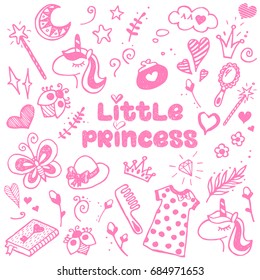 Little princess pink attributes set.