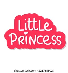 little Princess pink title. Design element for girls.