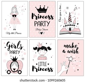 Little princess, posters for baby room, greeting cards, kids and baby t-shirts and wear, hand drawn nursery illustration