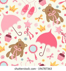 Little Princess. Seamless pattern.