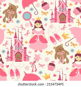 Little Princess. Seamless pattern.