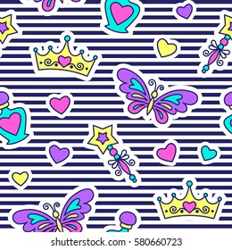 little princess seamless pattern, cute texture for girls