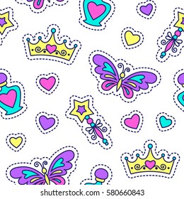 little princess seamless pattern, cute texture for girls