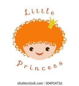 Little Princess / Vector image isolated on a white background for girlish design.
