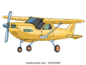 little private plane - cartoon