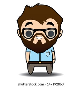 Little programmer character icon