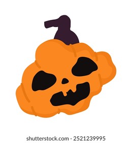 Abóbora pequena com expressão assustador para Jack o Lantern