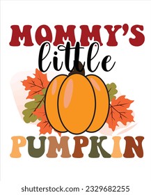 Mommy’s Little Pumpkin Retro T-Shirt Design
