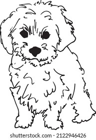 little puppy hand drawn vector