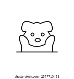 Little puppy icon Flat simple outline