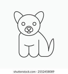 Little puppy icon set in blackthin line style.