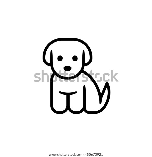 小さな子犬のアイコン かわいい犬のベクターイラスト 獣医またはペットショップのロゴ のベクター画像素材 ロイヤリティフリー