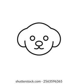 Little puppy icon Simple thin line flat symbol