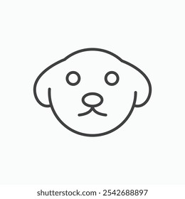 Little puppy icon in thin black lines