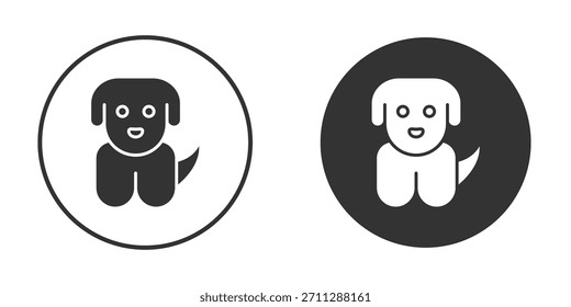 Little puppy icons concept in solid versions. Flat design style.