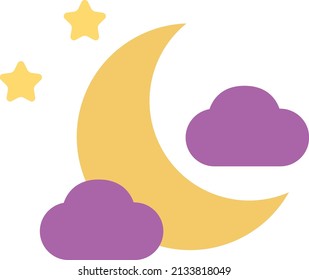 little purple weather icon set