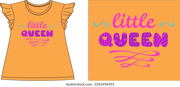 little queen font Graphic design vector