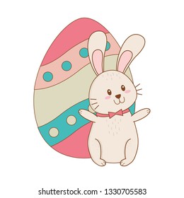 little rabbit with egg painted easter character