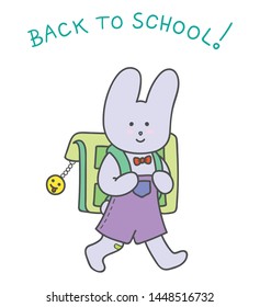 The little Rabbit goes to school
