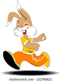 little rabbit is involved in running races. A vector illustration