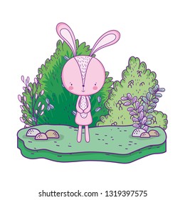 little rabbit in the landscape