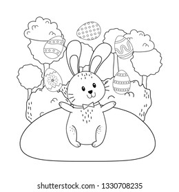 little rabbit in the landscape easter character