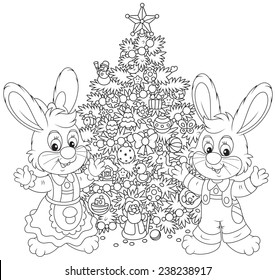 Little Rabbits and Christmas Tree