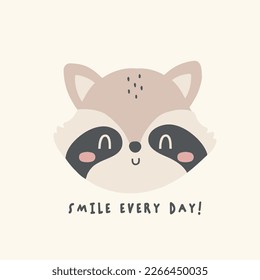 little raccoon vector for printing