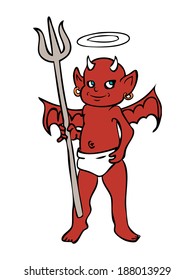 Little red devil cartoon character