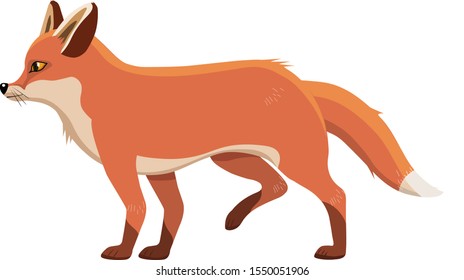 Little Red Fluffy Fox Prancing On Stock Vector (Royalty Free ...