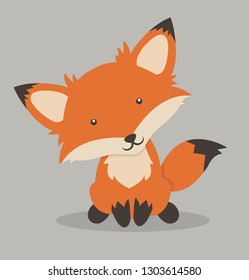 little Red fox cartoon 