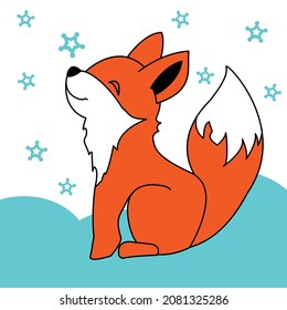 the little red fox in the first snow