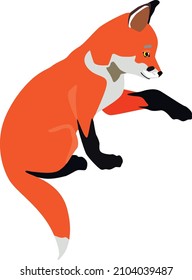 
The little red fox is sitting. Vector illustration