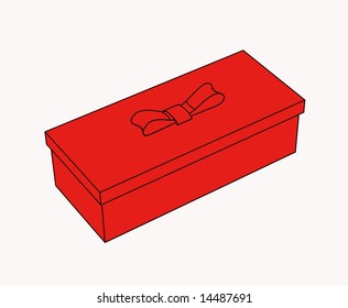 little red gift box - 3d isolated illustration